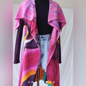 Small Adore Multicolor Artistic Duster Sweater